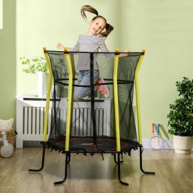 5.2' Kids Small Trampoline with Enclosure (Option: Black-820x330x210 mm)