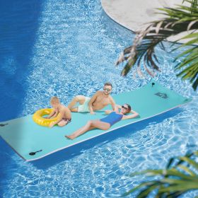 17' x 5' Floating Water Mat, 3-Layer Swimming Pool Float Ultimate Super-Sized Portable Foam Raft, Thick and Durable Water Activities Mat for Lake (Option: Blue, White and Rose Red-1545x470x470 mm)