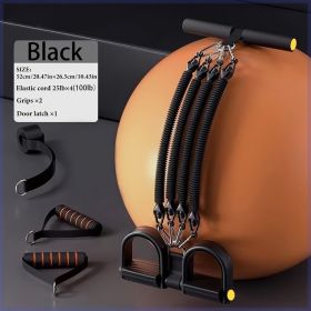 A Set Of Adjustable Resistance Tension Bands With Foot Pedals And Handles, High Resistance Level, Anti Fall, Suitable For Fitness Training, Body (Option: Black100lb)